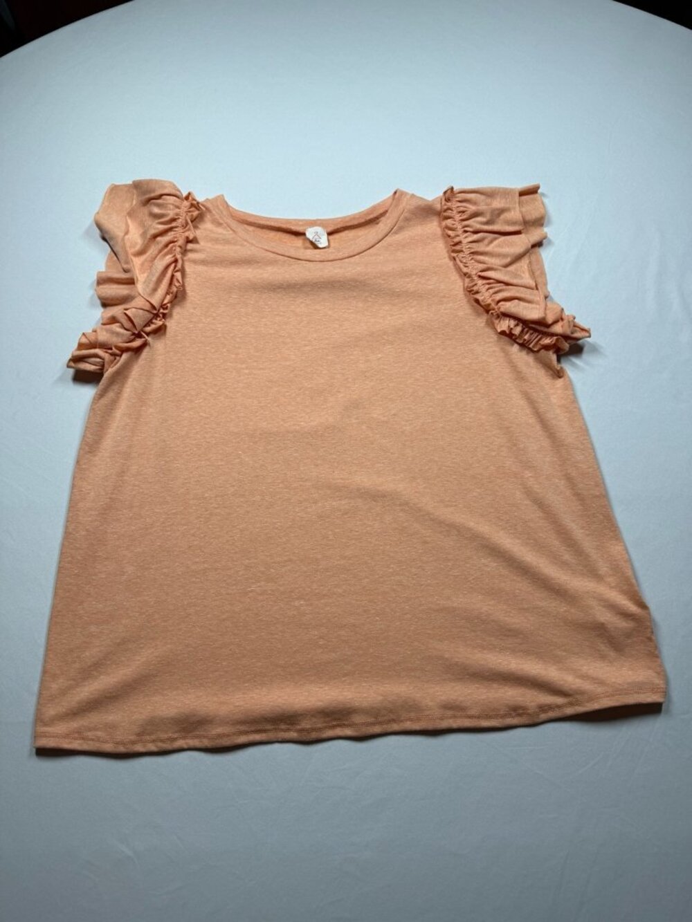Like Love Coral Ruffle Flutter Sleeve Top Size Large